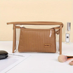 Ultrasonic Embossed Cosmetic Bag Handbag Large Capacity Travel Portable Toiletry