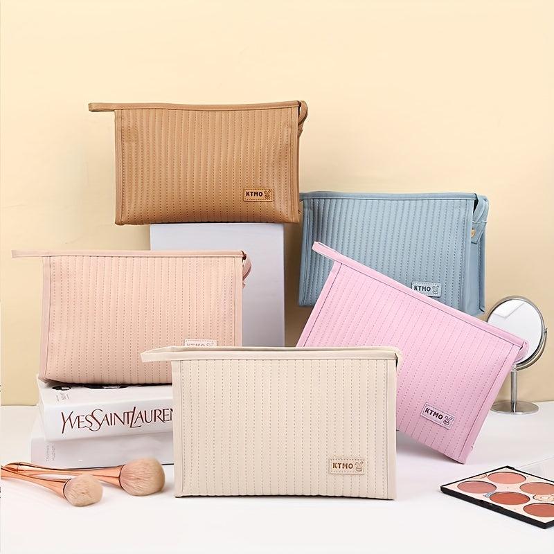 Ultrasonic Embossed Cosmetic Bag Handbag Large Capacity Travel Portable Toiletry