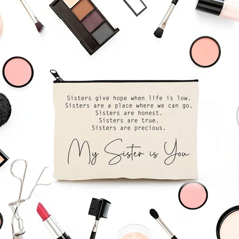 My Sister Is You Makeup Bag Linen Case Gift Toiletry