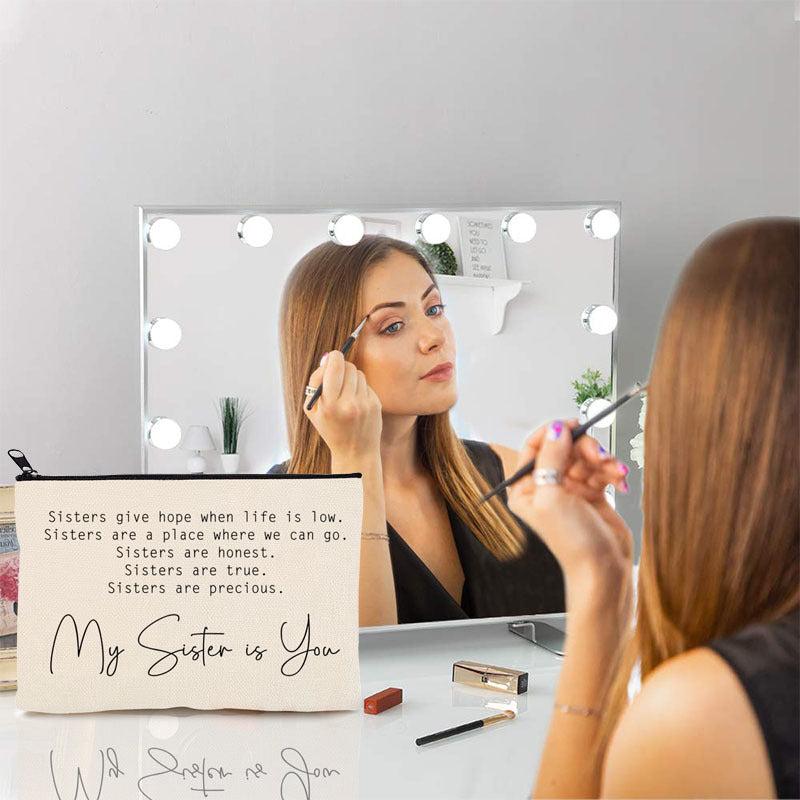 My Sister Is You Makeup Bag Linen Case Gift Toiletry
