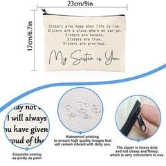 My Sister Is You Makeup Bag Linen Case Gift Toiletry