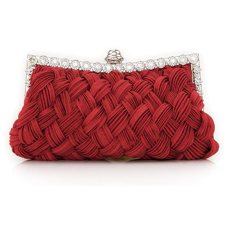 Rhinestone Decor Evening Bag Women's Handbag Purse Chain for Party Wedding