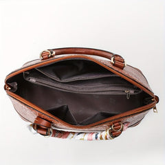3pcs Crocodile Embossed Bag Set - Women's Office Handbags With Clutch & Card Hol