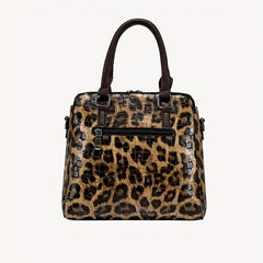 Leopard Tote Bag Vintage Large Capacity Satchel Women's Handbag