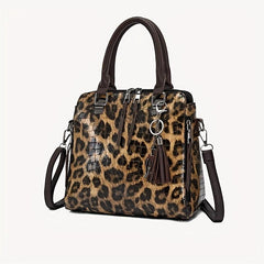 Leopard Tote Bag Vintage Large Capacity Satchel Women's Handbag
