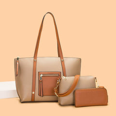 3PCS Vintage Classic Tote Bag Shoulder Satchel Purse