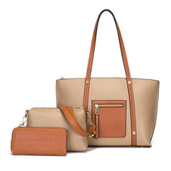 3PCS Vintage Classic Tote Bag Shoulder Satchel Purse