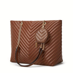 3PCS Embossed Tote Bag Set Retro Shoulder Bag Handbag Crossbody & Purse