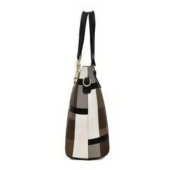 Plaid Bag Set Tote Handbag Shoulder Clutch Wallets