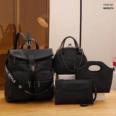 4PCS Vintage Convertible Backpack Set Retro Tote Bag Women's Casual Handbag