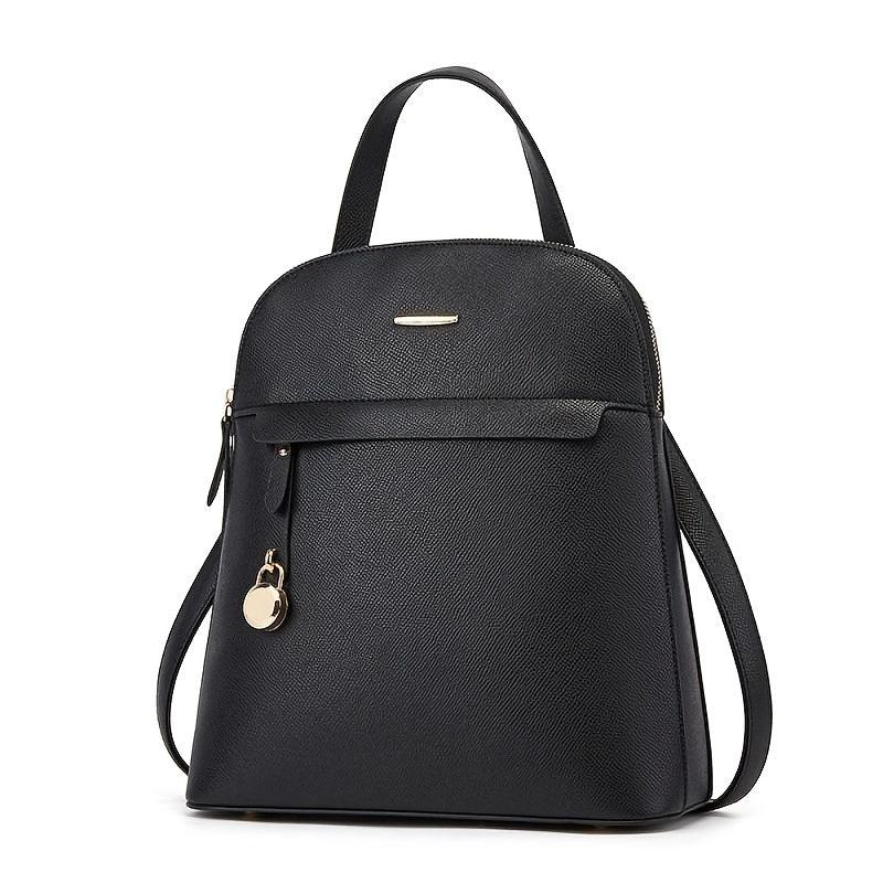 3pcs Women's Hand Backpack Set Zipper Bookbag & Crossbody Bag & Small Chain Shou