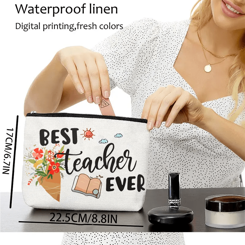 Teacher Makeup Pouch Cosmetic Bags Christmas Gift