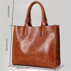 Vintage Solid Bag Sets All Match Tote Bag & Crossbody Bag & Clutch Pouch