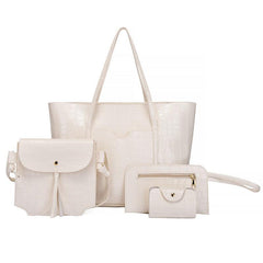 4 Pcs Crocodile Bag Sets Classic Tote Crossbody Clutch Wallet Card Case