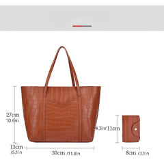 4 Pcs Crocodile Bag Sets Classic Tote Crossbody Clutch Wallet Card Case