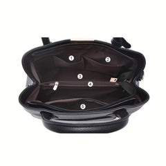 Crocodile Pattern Handbag Set - Stylish Tote Bag With Clutch