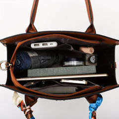 3PCS Crocodile Embossed Tote Bag Set Stylish Shoulder Bag for Office
