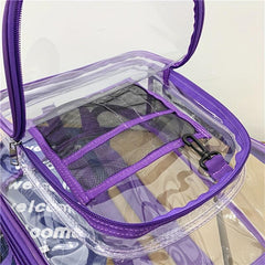 Minimalist Transparent Zipper Backpack Lightweight School Rucksack