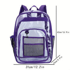 Minimalist Transparent Zipper Backpack Lightweight School Rucksack