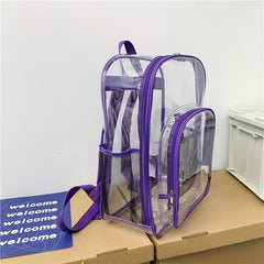 Minimalist Transparent Zipper Backpack Lightweight School Rucksack