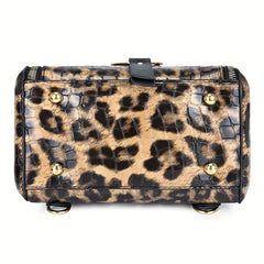 Leopard Print Bag Set: Backpack, Crossbody Bag & Clutch Purse