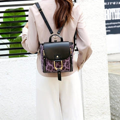 Leopard Print Bag Set: Backpack, Crossbody Bag & Clutch Purse