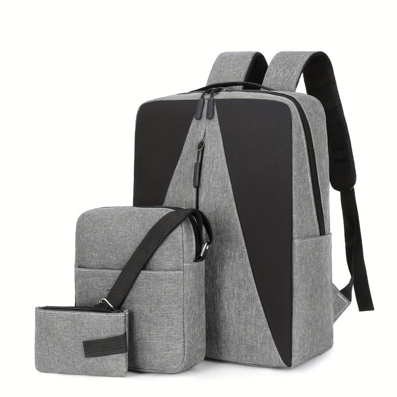 3pcs Large Capacity Backpack Crossbody Bag Purse Set Lightweight Travel