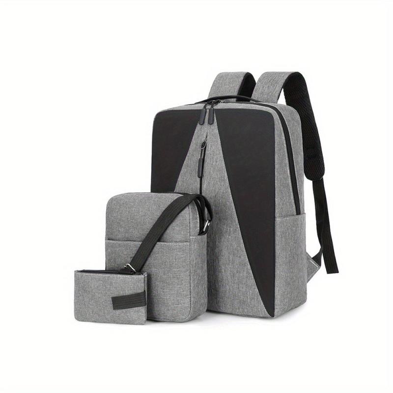 3pcs Large Capacity Backpack Crossbody Bag Purse Set Lightweight Travel