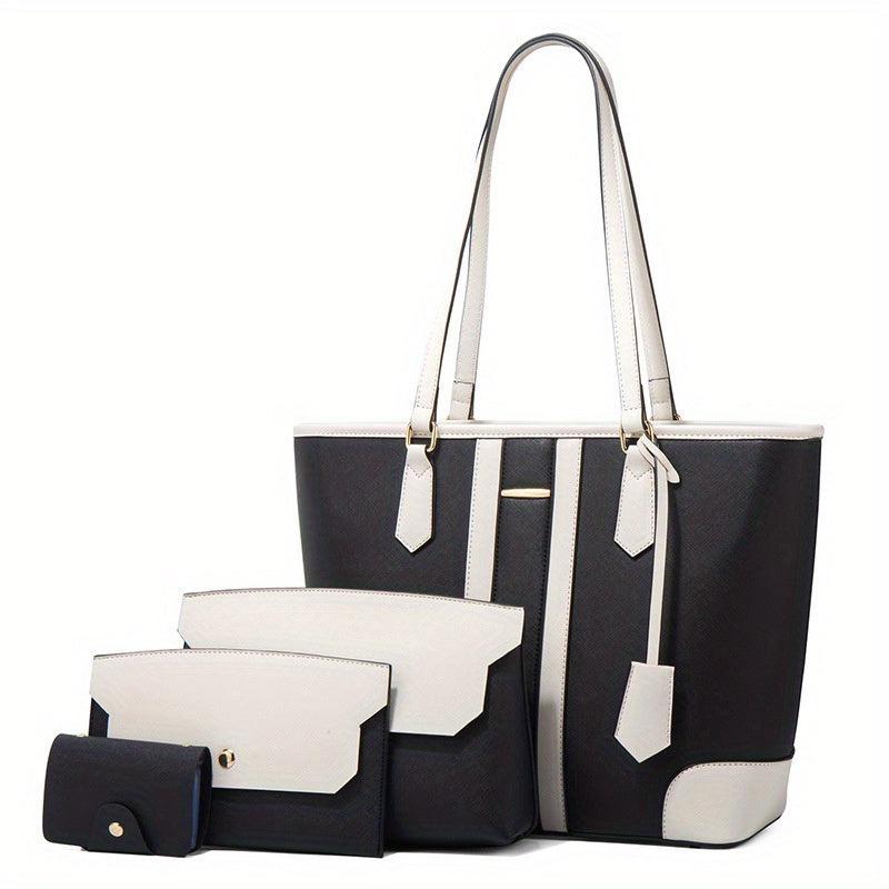 4-Piece Large Capacity Bag Set - Tote Bag & Purse