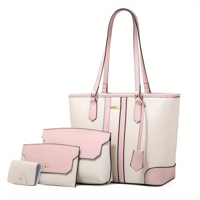 4-Piece Large Capacity Bag Set - Tote Bag & Purse