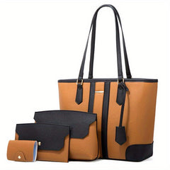 4-Piece Large Capacity Bag Set - Tote Bag & Purse