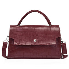 Crocodile Embossed Bag Set Large Capacity Handbag, Crossbody & Coin