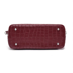 Crocodile Embossed Bag Set Large Capacity Handbag, Crossbody & Coin