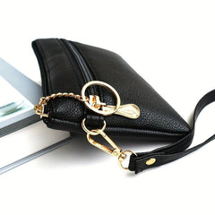 Double Zipper Clutch Purse Long Wallet Small Wrist Bag