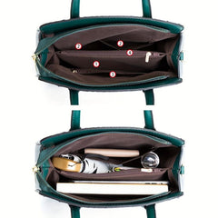 Crocodile Embossed Bag Set: Tote Bag, Clutch Purse & Card Holder