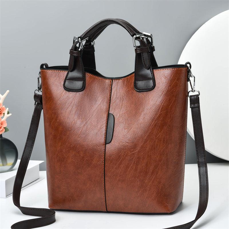 2pcs Faux Leather Tote Bag Set Large Capacity Shoulder Bag