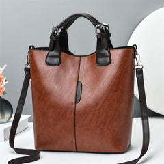 2pcs Faux Leather Tote Bag Set Large Capacity Shoulder Bag