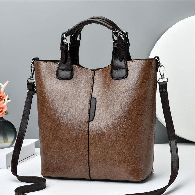 2pcs Faux Leather Tote Bag Set Large Capacity Shoulder Bag