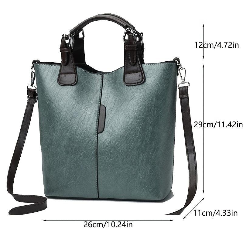 2pcs Faux Leather Tote Bag Set Large Capacity Shoulder Bag