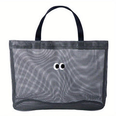 Mesh Summer Beach Bag Cartoon Tote Bag Travel Vacation Swimming Bath Storage Bag
