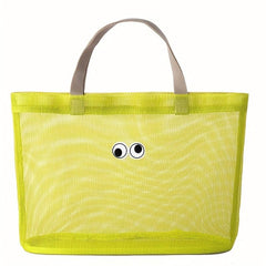 Mesh Summer Beach Bag Cartoon Tote Bag Travel Vacation Swimming Bath Storage Bag