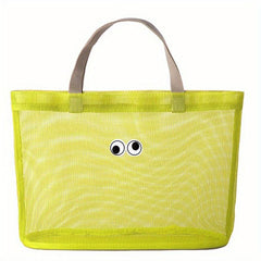 Mesh Summer Beach Bag Cartoon Tote Bag Travel Vacation Swimming Bath Storage Bag