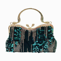 Sequins Velvet Evening Bag Clutch Purse for Wedding Party
