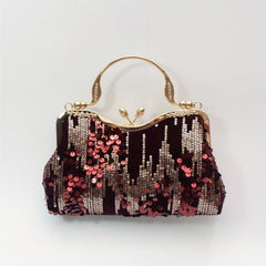 Sequins Velvet Evening Bag Clutch Purse for Wedding Party