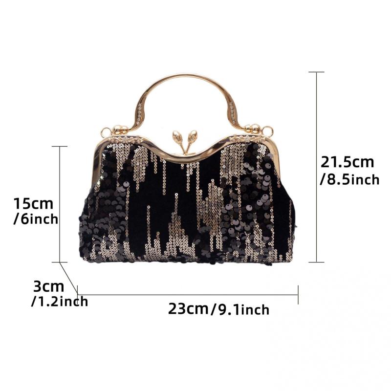 Sequins Velvet Evening Bag Clutch Purse for Wedding Party