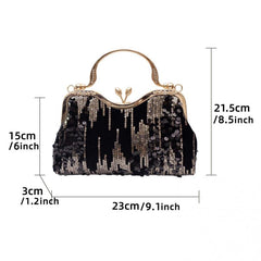 Sequins Velvet Evening Bag Clutch Purse for Wedding Party