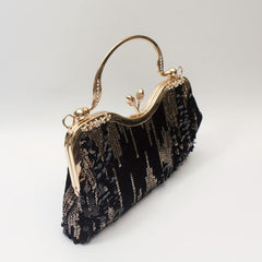 Sequins Velvet Evening Bag Clutch Purse for Wedding Party