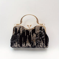 Sequins Velvet Evening Bag Clutch Purse for Wedding Party