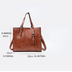 Vintage Women's Shoulder Bag Set Embossed Tote Bag with Purse