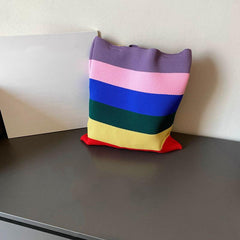 Colorful Striped Shopping Tote Bag